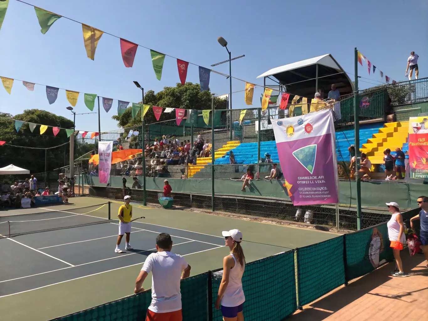 Members of ASS ERVY TENNIS socializing and supporting each other during a club event, showcasing the strong community spirit.